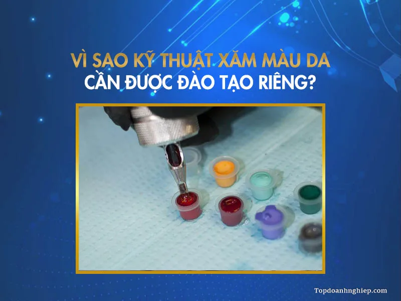Cận cảnh bảng màu mực xăm đa dạng tone da và bánh xe màu sắc