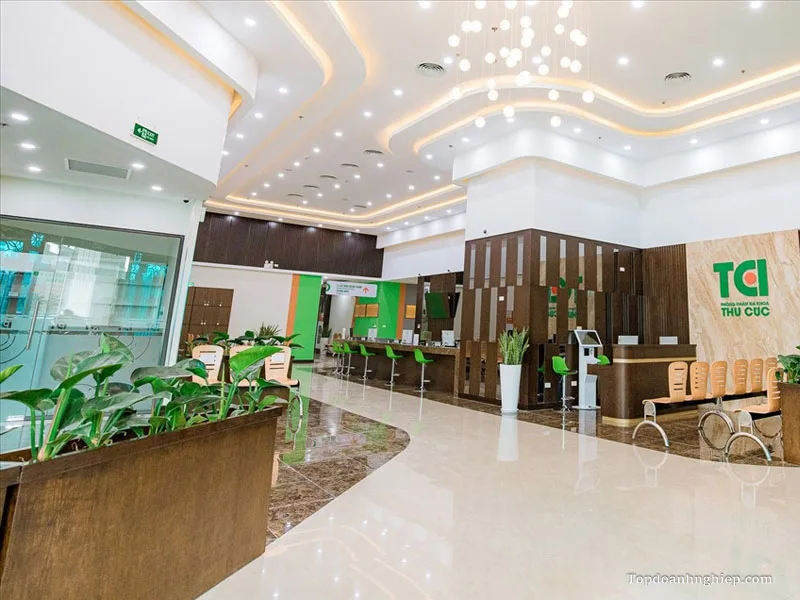 Toàn cảnh sảnh chính Bệnh viện Đa khoa Quốc tế Thu Cúc TCI – địa chỉ làm hồng vùng kín quy mô lớn