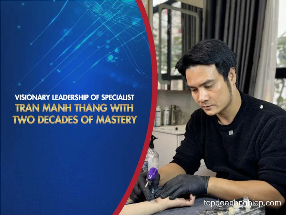 Master Tran Manh Thang performing precise skin camouflage tattoo techniques with two decades of mastery